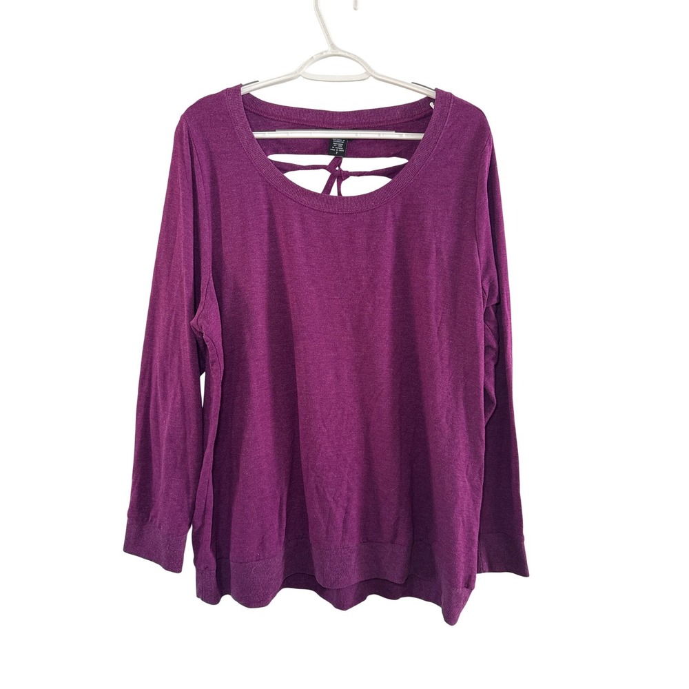 Torrid Purple Strappy Lattice Back‎ Cutout Sweatshirt Plus Size 2X Gothic Grunge